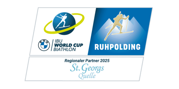 Sponsoren Logos IBU World Cup Biathlon Ruhpolding und St. Georgs Quelle als Partner
